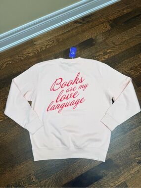 INDIGO CHAPTERS Crew Sweater Pink “Books are my love language” Book Club SZ L/XL